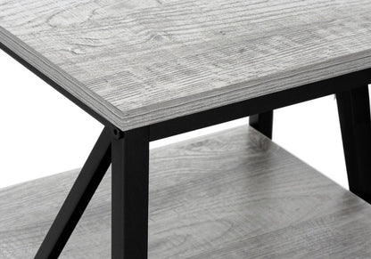 26" Rectangular Grey Black Metal Accent Table HomeRoots