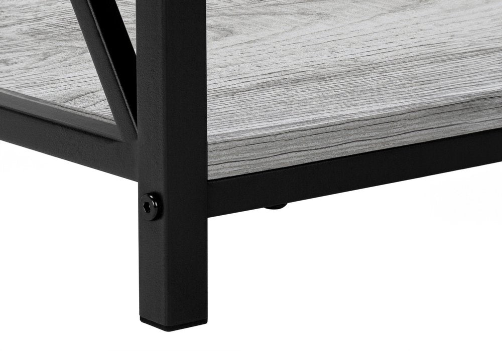 26" Rectangular Grey Black Metal Accent Table HomeRoots