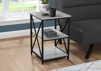 26" Rectangular Grey Black Metal Accent Table HomeRoots