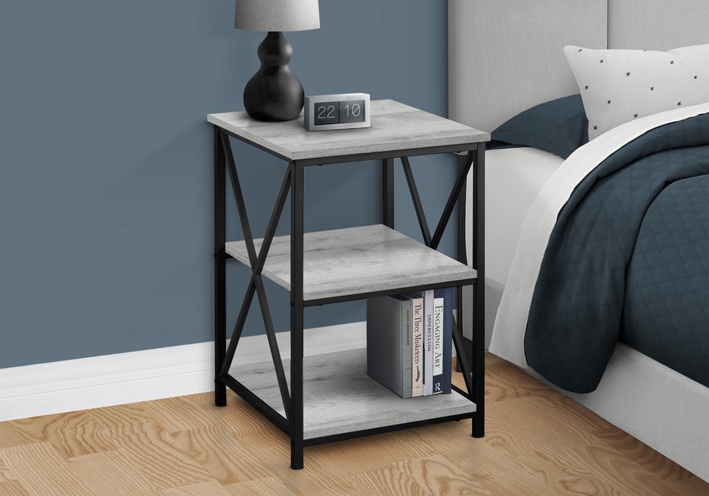 26" Rectangular Grey Black Metal Accent Table HomeRoots