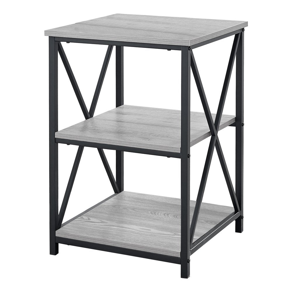 26" Rectangular Grey Black Metal Accent Table HomeRoots