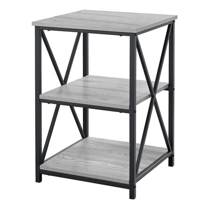 26" Rectangular Grey Black Metal Accent Table HomeRoots