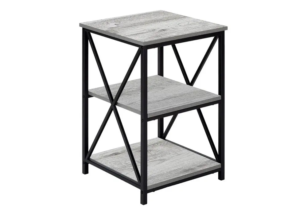 26" Rectangular Grey Black Metal Accent Table HomeRoots