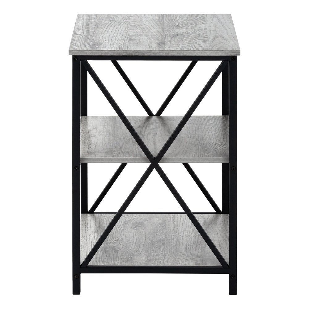 26" Rectangular Grey Black Metal Accent Table HomeRoots