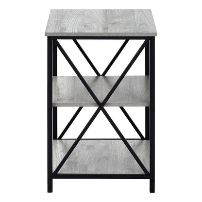 26" Rectangular Grey Black Metal Accent Table HomeRoots