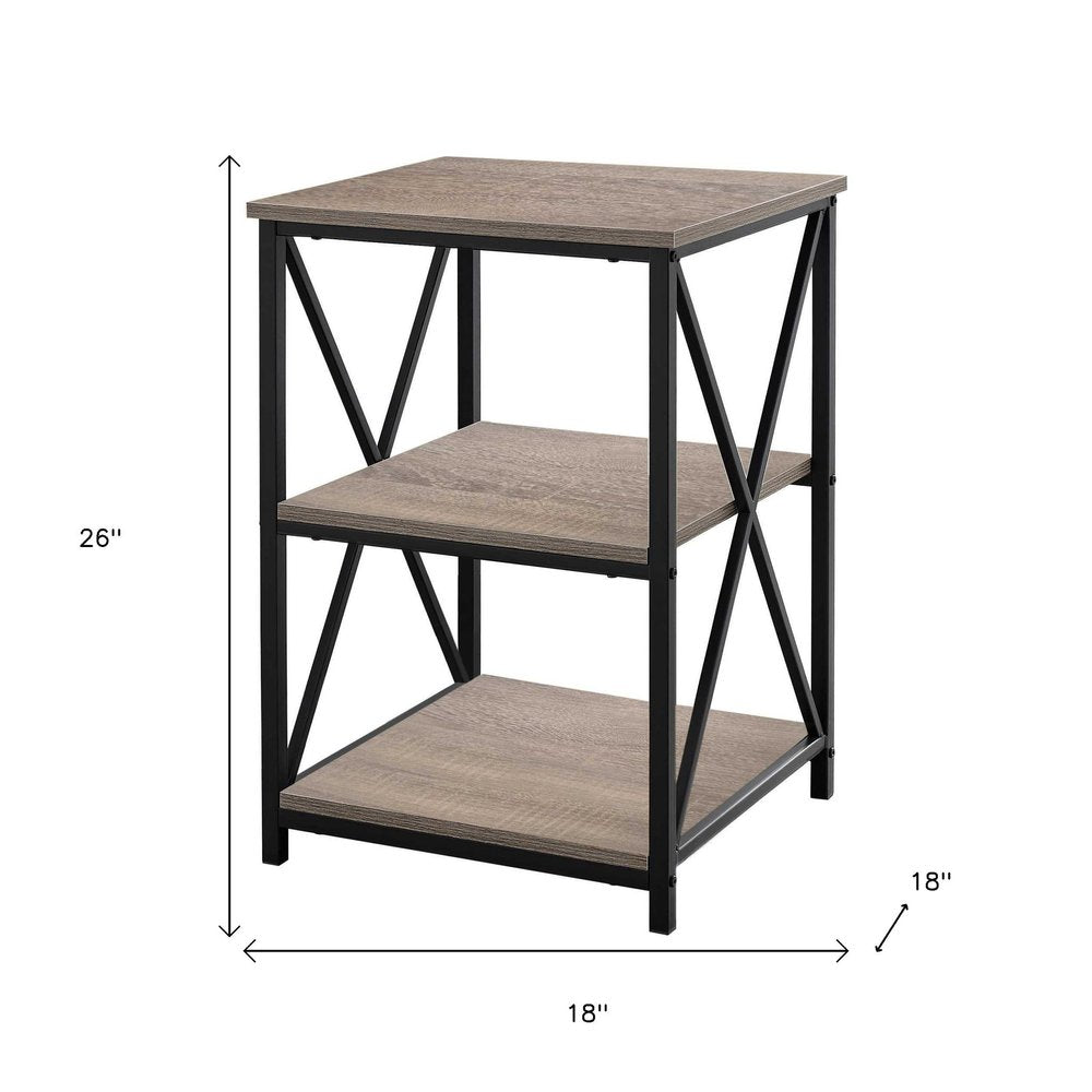 26" Rectangular Dark Taupe Black Metal Accent Table HomeRoots