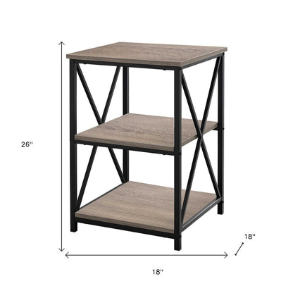 26" Rectangular Dark Taupe Black Metal Accent Table HomeRoots