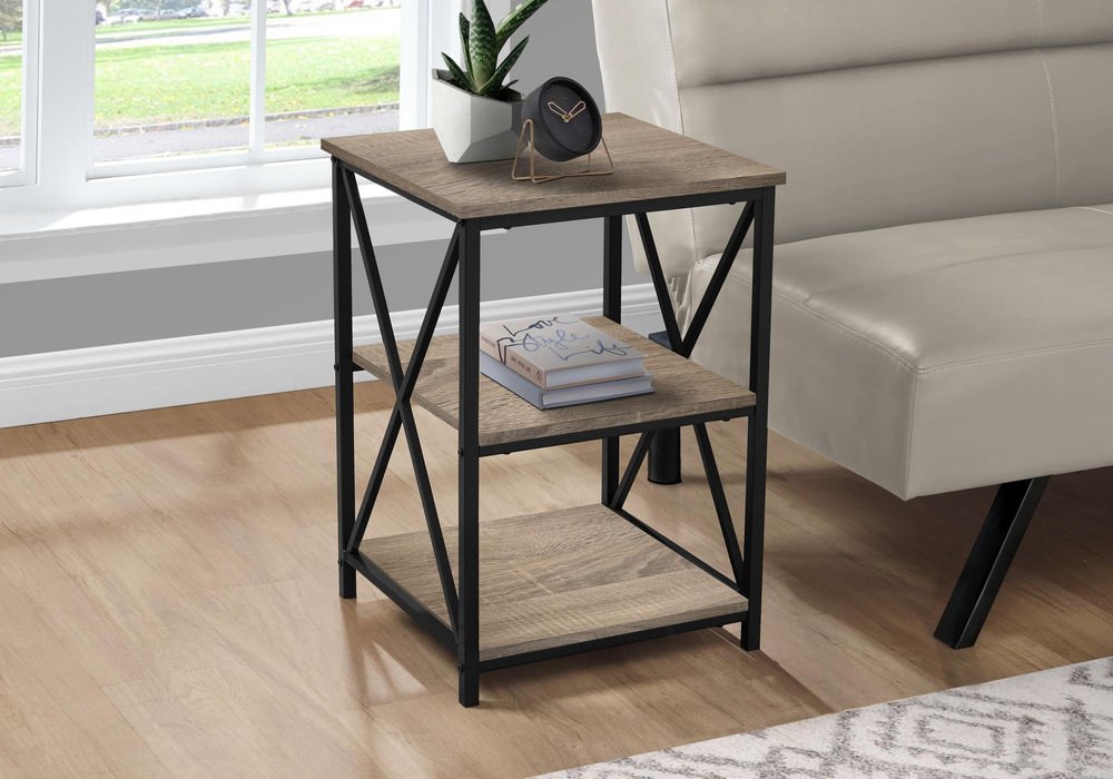 26" Rectangular Dark Taupe Black Metal Accent Table HomeRoots