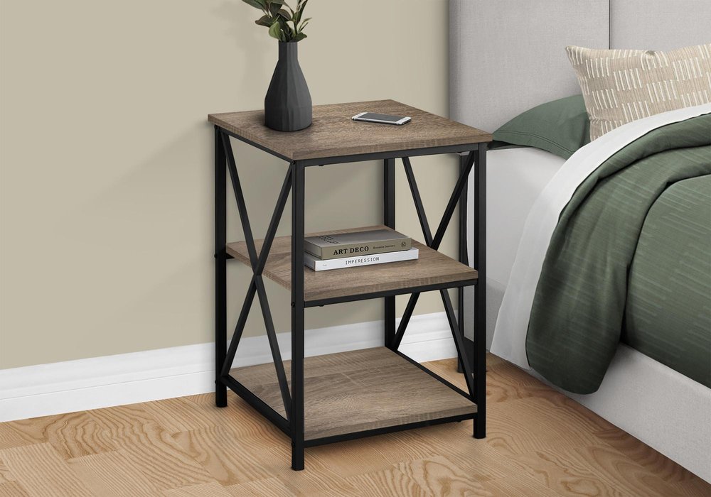 26" Rectangular Dark Taupe Black Metal Accent Table HomeRoots