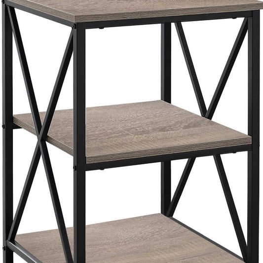 26" Rectangular Dark Taupe Black Metal Accent Table HomeRoots