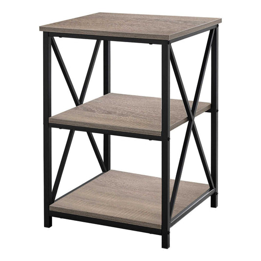 26" Rectangular Dark Taupe Black Metal Accent Table HomeRoots