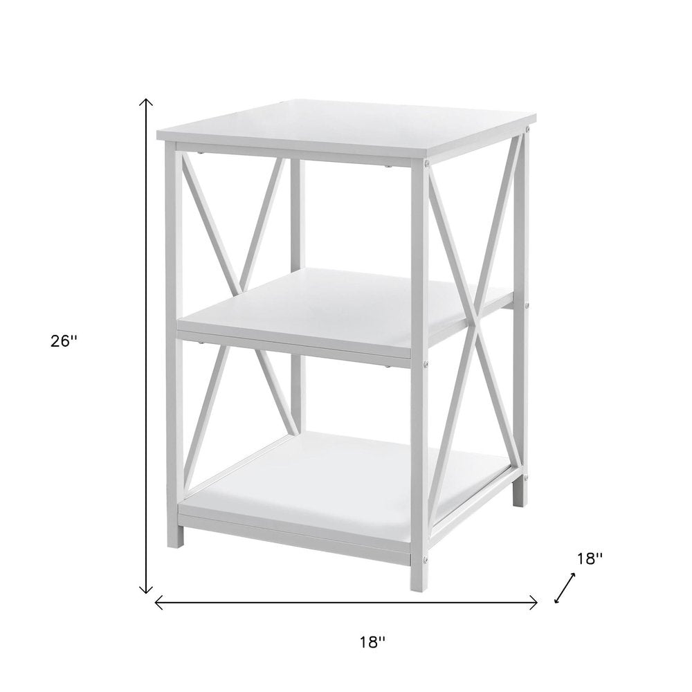 26" Rectangular White White Metal Accent Table HomeRoots