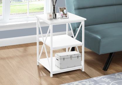 26" Rectangular White White Metal Accent Table HomeRoots