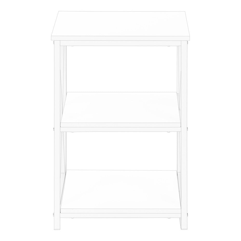 26" Rectangular White White Metal Accent Table HomeRoots
