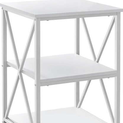 26" Rectangular White White Metal Accent Table HomeRoots