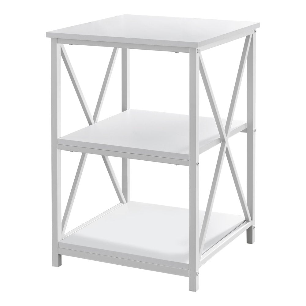 26" Rectangular White White Metal Accent Table HomeRoots