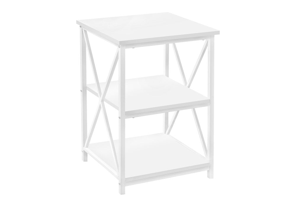 26" Rectangular White White Metal Accent Table HomeRoots