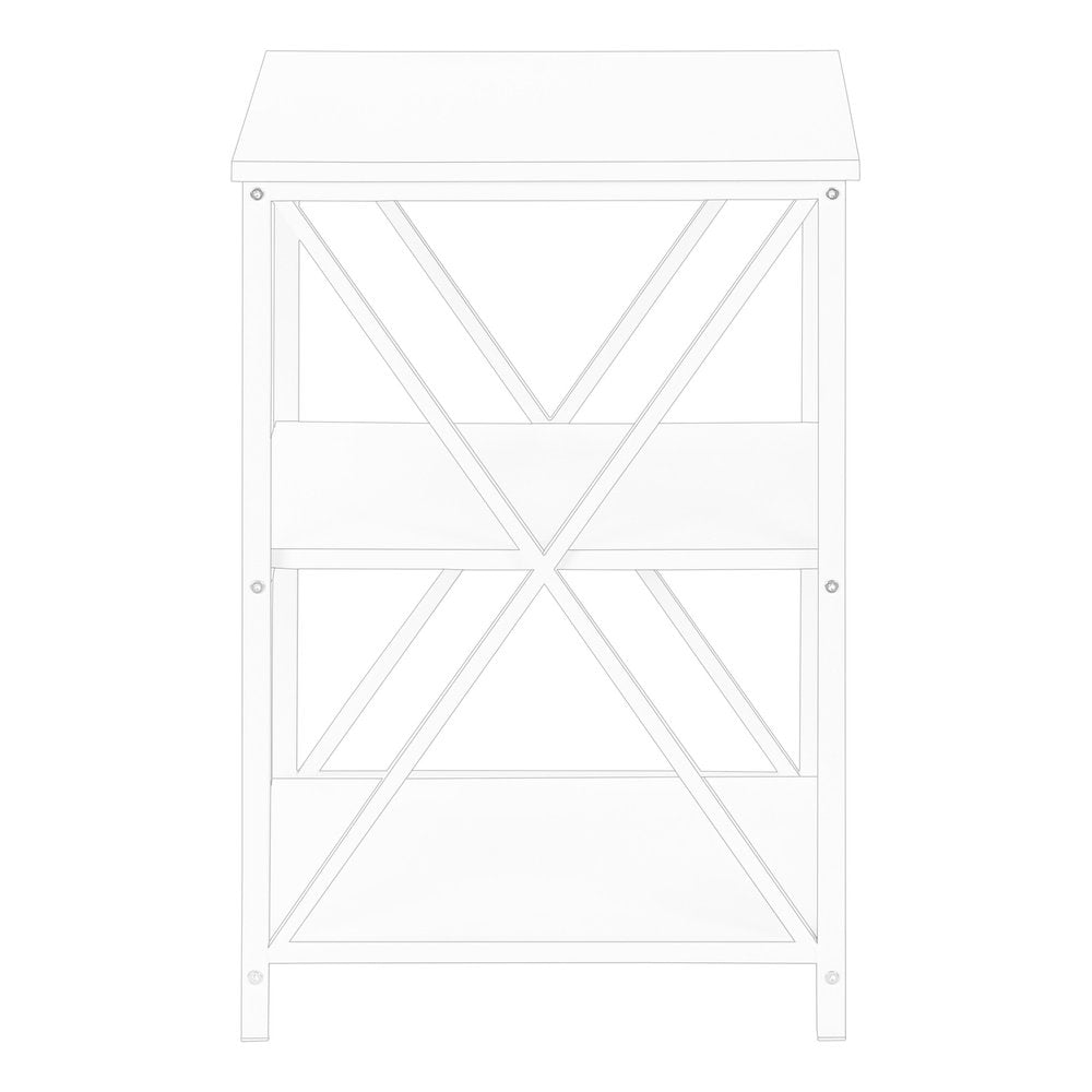 26" Rectangular White White Metal Accent Table HomeRoots