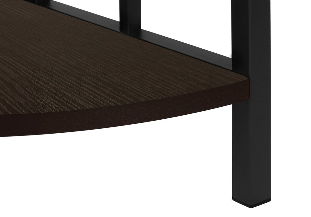 62" Espresso Metal Corner Bookcase HomeRoots