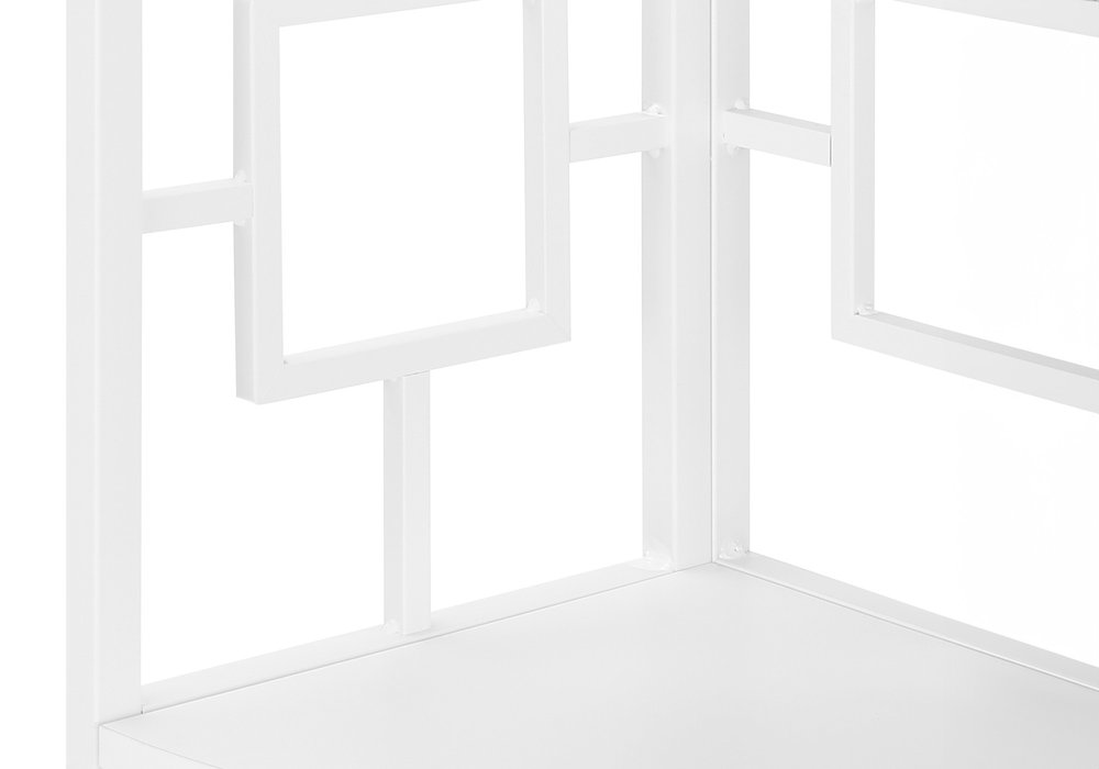 62" White Metal Corner Bookcase HomeRoots