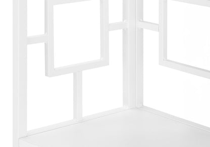 62" White Metal Corner Bookcase HomeRoots
