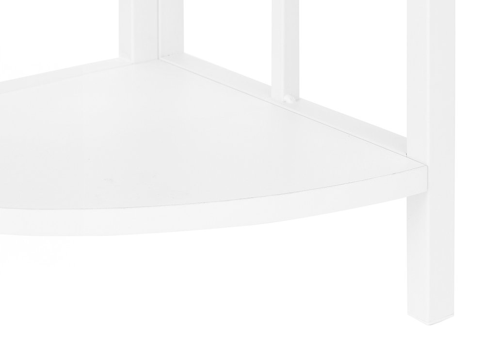 62" White Metal Corner Bookcase HomeRoots