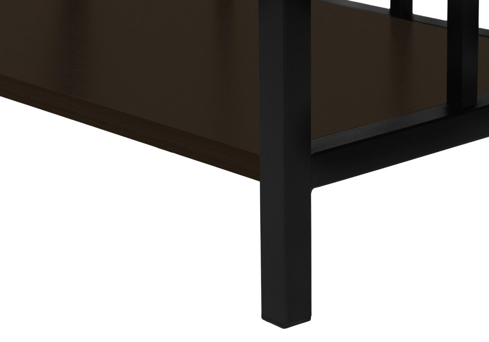 62" Espresso Metal Geometric Bookcase HomeRoots