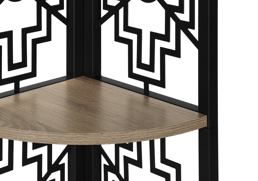Taupe Metal Four Tier Corner Bookcase HomeRoots