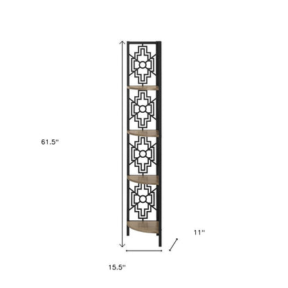 Taupe Metal Four Tier Corner Bookcase HomeRoots