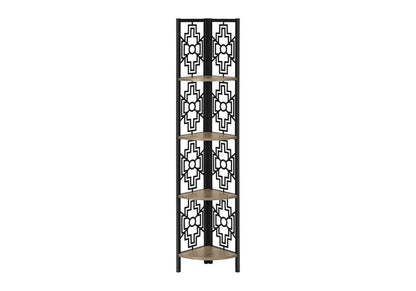 Taupe Metal Four Tier Corner Bookcase HomeRoots