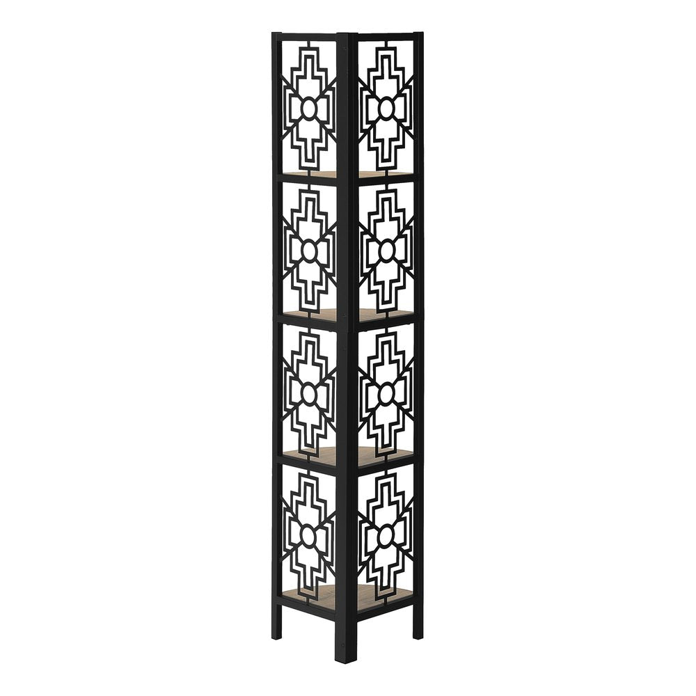 Taupe Metal Four Tier Corner Bookcase HomeRoots