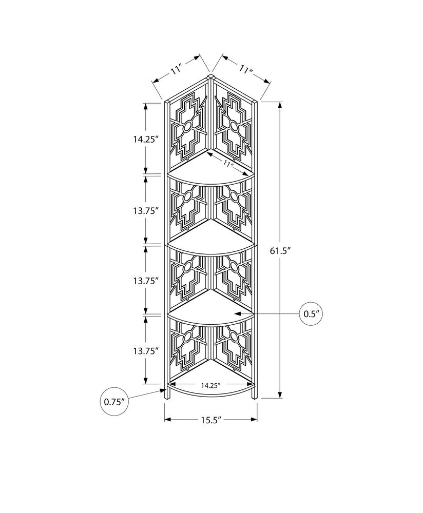 Taupe Metal Four Tier Corner Bookcase HomeRoots