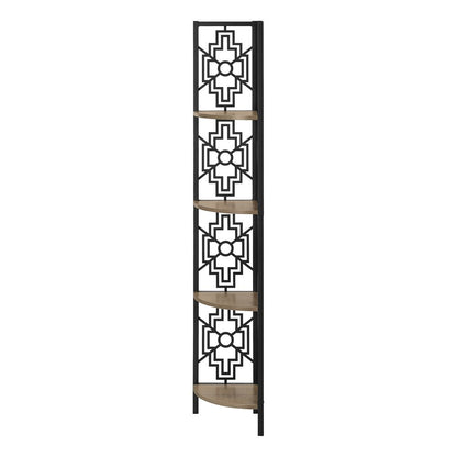 Taupe Metal Four Tier Corner Bookcase HomeRoots