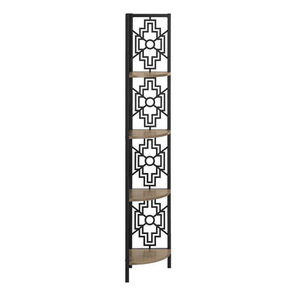 Taupe Metal Four Tier Corner Bookcase HomeRoots