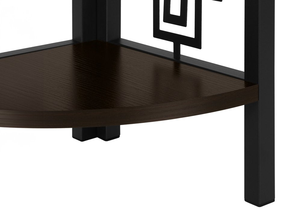 Espresso Metal Four Tier Corner Bookcase HomeRoots