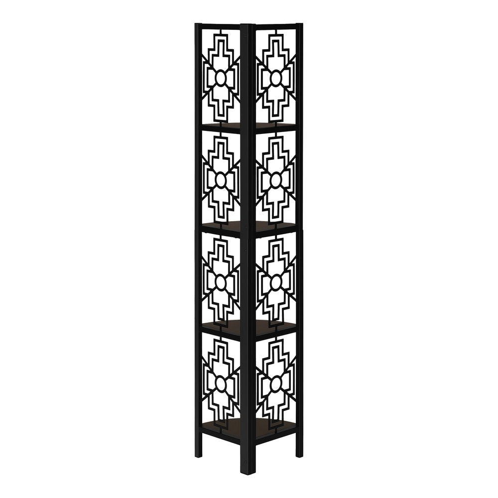 Espresso Metal Four Tier Corner Bookcase — view 9