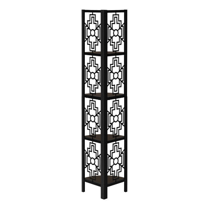 Espresso Metal Four Tier Corner Bookcase HomeRoots