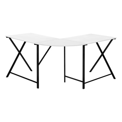 55" White and Black L Shape Computer Desk HomeRoots