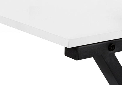 55" White and Black L Shape Computer Desk HomeRoots