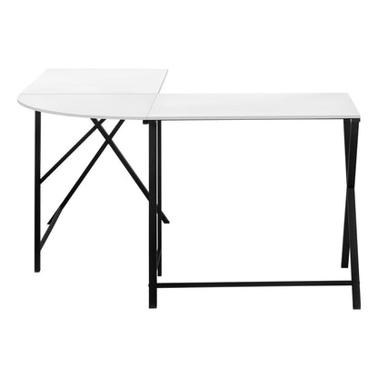 55" White and Black L Shape Computer Desk HomeRoots