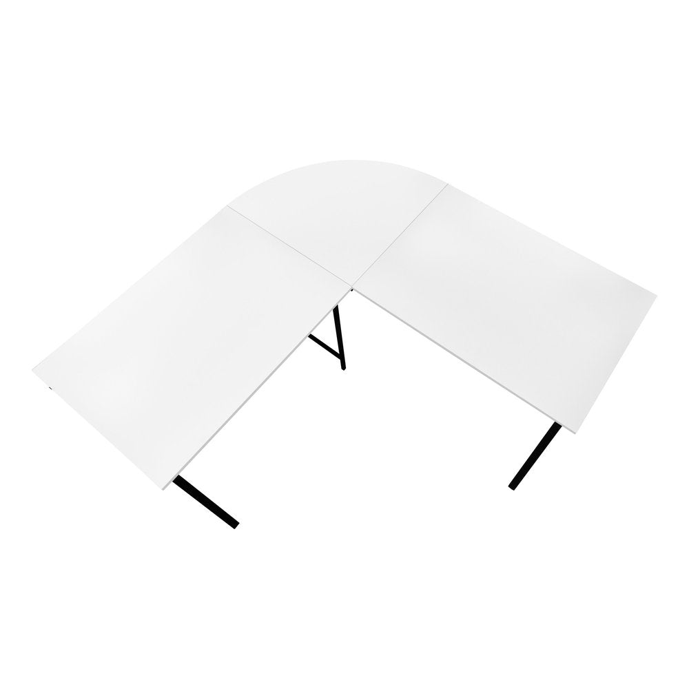 55" White and Black L Shape Computer Desk HomeRoots