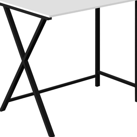 55" White and Black L Shape Computer Desk HomeRoots