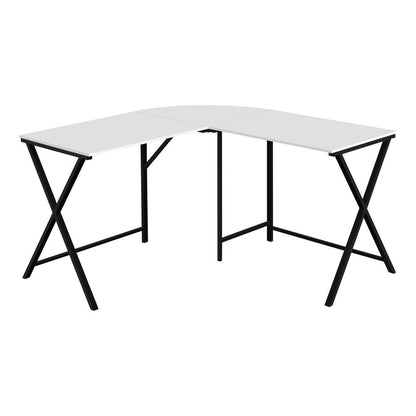 55" White and Black L Shape Computer Desk HomeRoots
