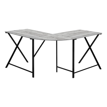 55" Gray and Black L Shape Computer Desk HomeRoots