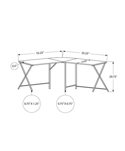 55" Gray and Black L Shape Computer Desk HomeRoots