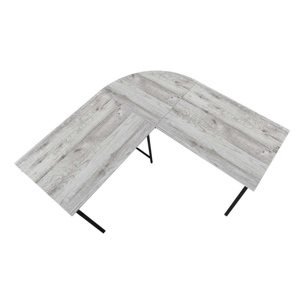 55" Gray and Black L Shape Computer Desk HomeRoots