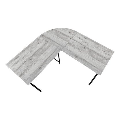 55" Gray and Black L Shape Computer Desk HomeRoots