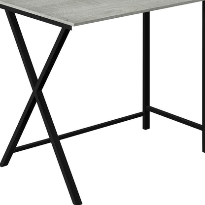 55" Gray and Black L Shape Computer Desk HomeRoots