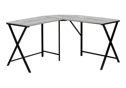 55" Gray and Black L Shape Computer Desk HomeRoots