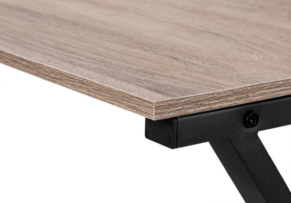 55" Taupe and Black L Shape Computer Desk HomeRoots